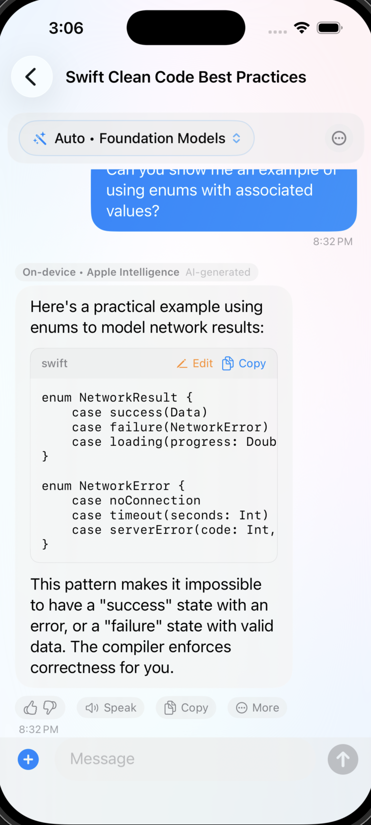 CoreChat — onboarding showing the private-by-default stance