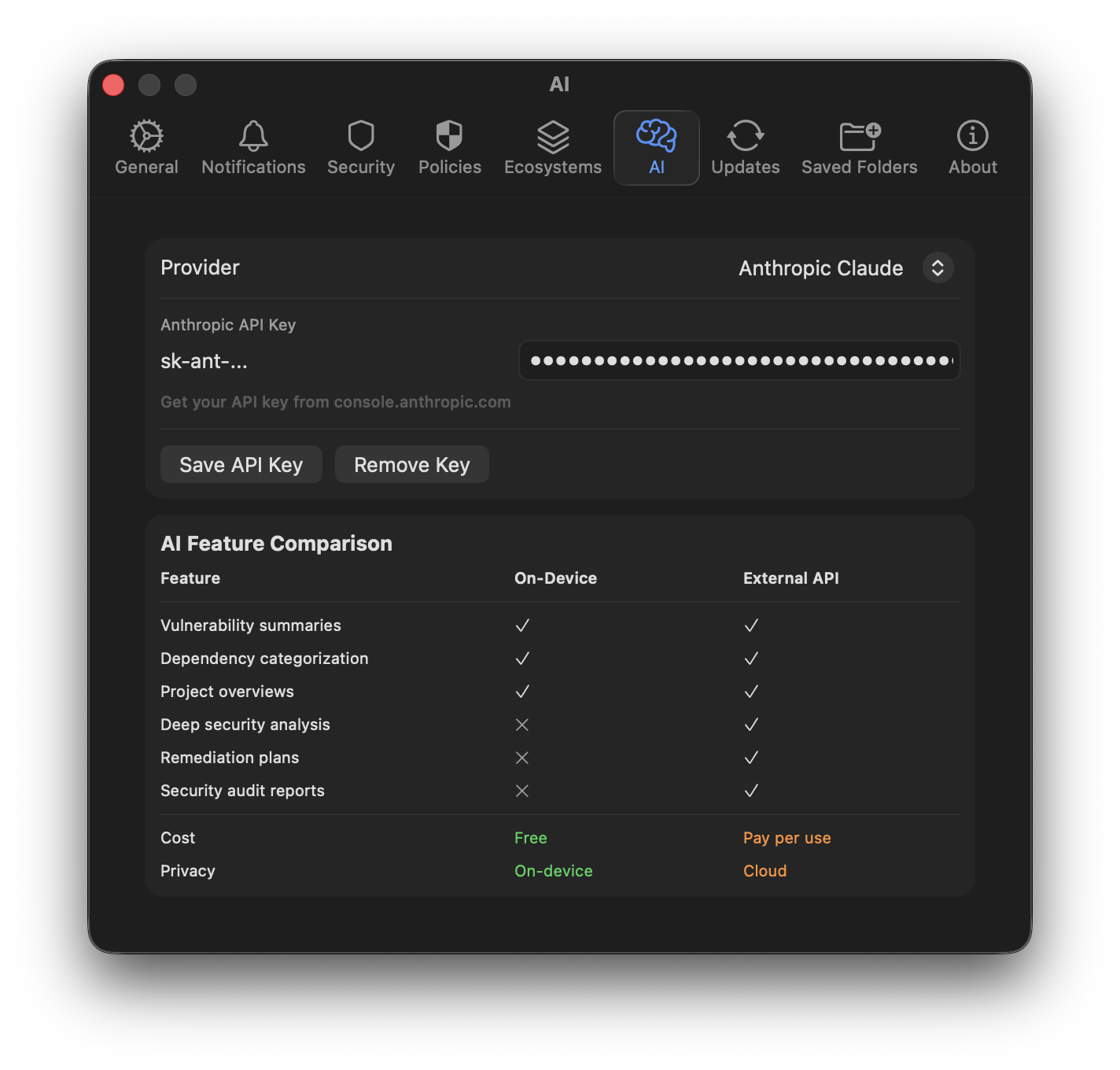 ScanDev — dependency graph visualization for a scanned project