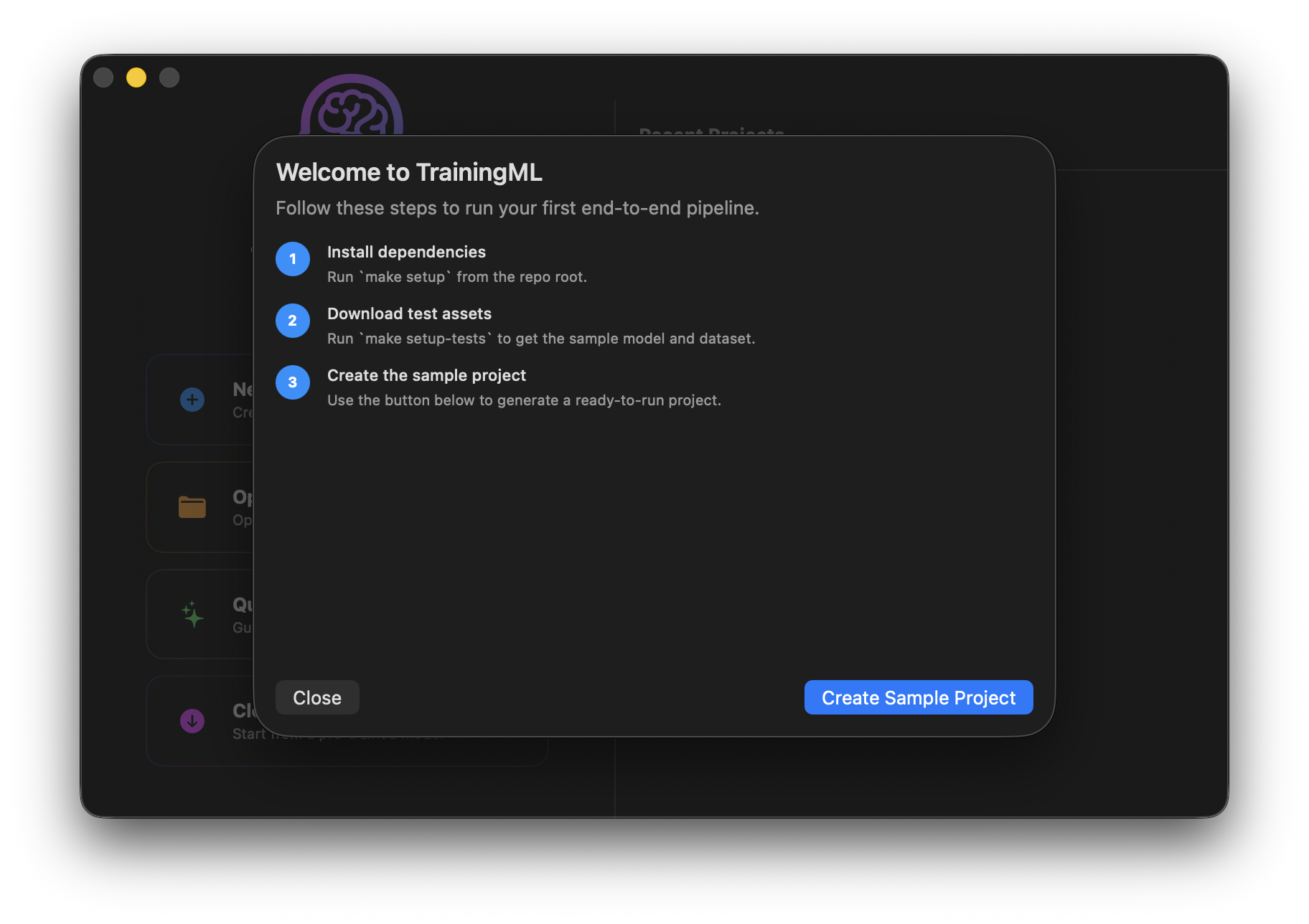 TrainingML — model conversion settings for Core ML export